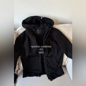 Figs Jet Black Zip-Up Hoodie